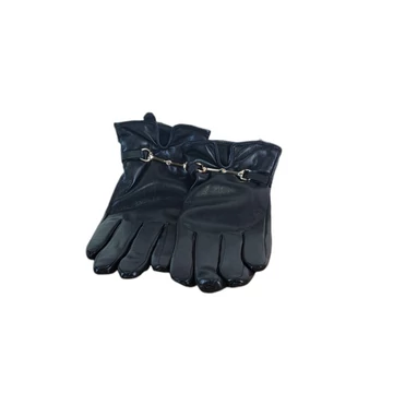 Fekete női kesztyű (/aranyozott díszcsat/)