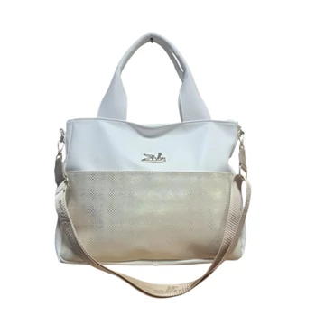 Zellia fehér/arany kézi-és válltáska