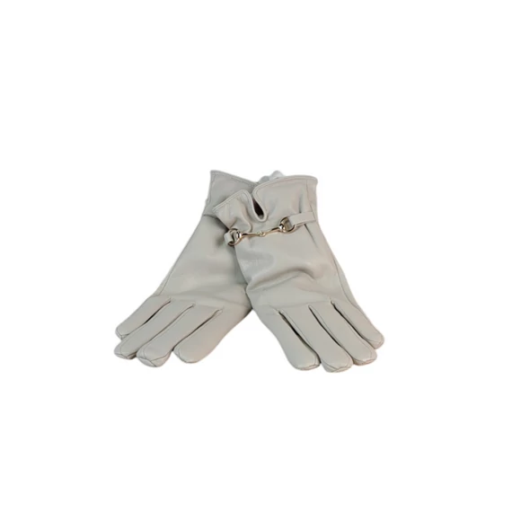 Bézs női kesztyű (/aranyozott díszcsat/)