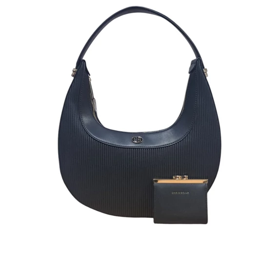 Chris Bella fekete kézi-és válltáska péntárcával