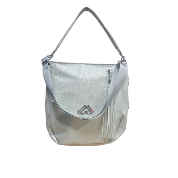 Zellia ezüst csillogós kézi-és válltáska