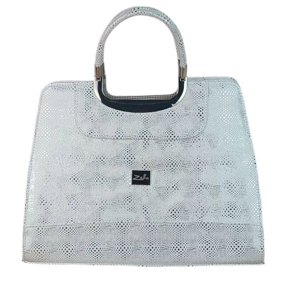 Zellia fehér/ezüst kézi-és válltáska