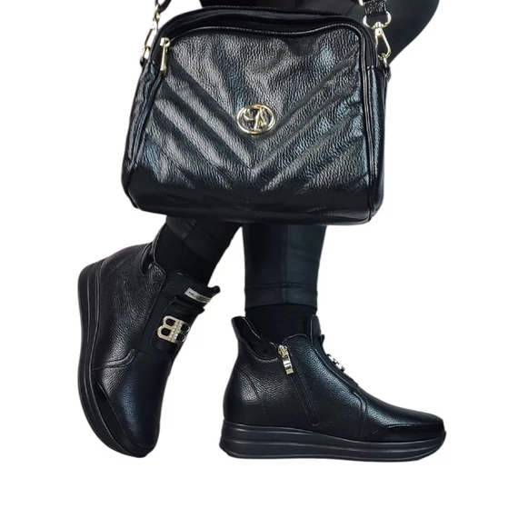 Női Bőr Bokacsizma