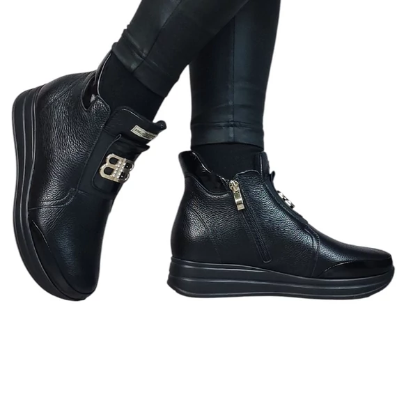 Női Bőr Bokacsizma