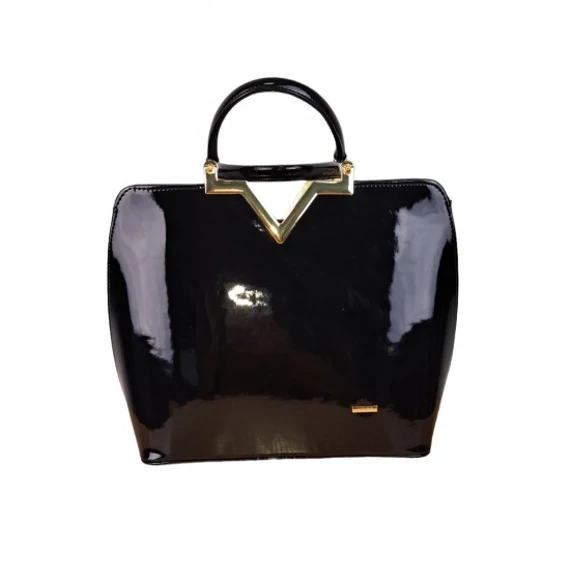 "Alessia" fekete lakk női táska