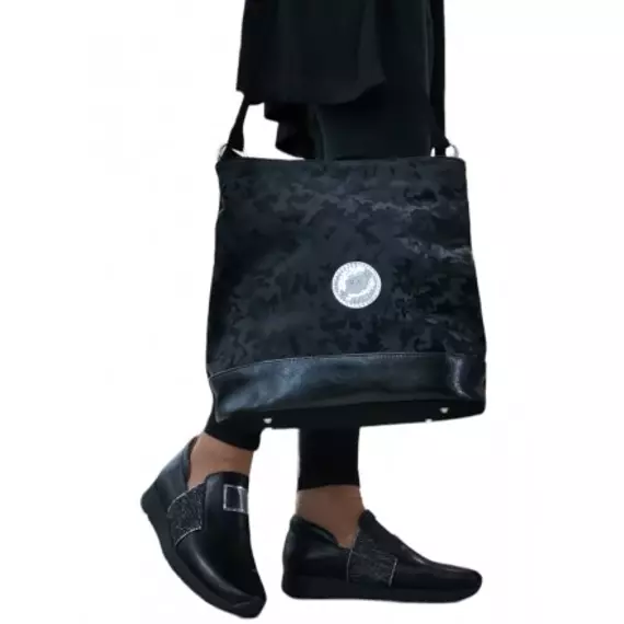 "Bellini" fekete/fekete mintás női táska