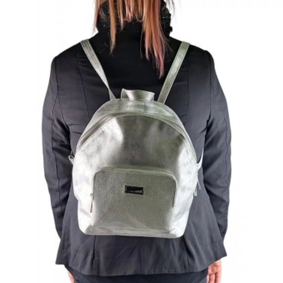 "Mita" ezüst koptatott ezüst csillogós hátitáska