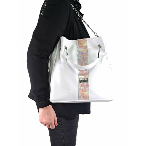 "Viviana" fehér/piton női táska