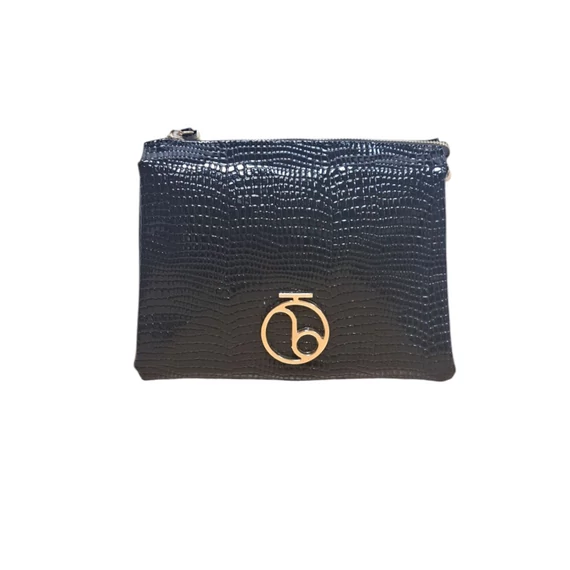 Prestige fekete lakk kézi-és válltáska