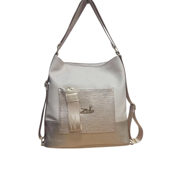 Zellia bézs/arany háti-és válltáska