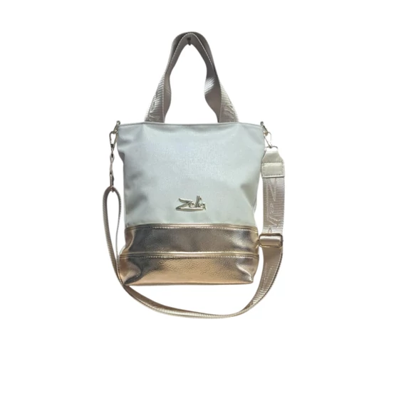 Zellia bézs/arany kézi-és válltáska