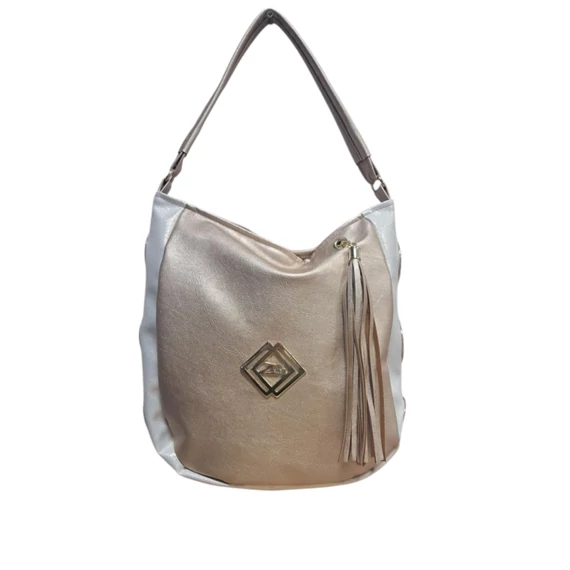 Zellia bézs/platina női válltáska
