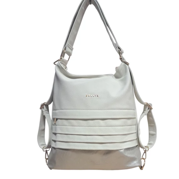 Zellia bézs/platina háti-és válltáska