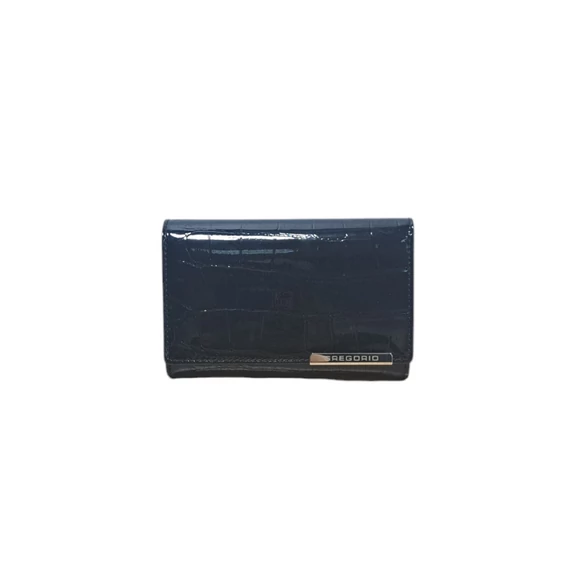 Fekete lakk mintás női pénztárca