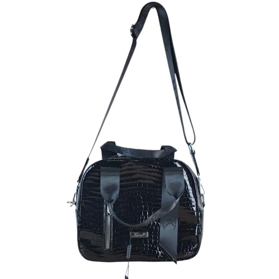 Karen fekete lakk kézi-és oldaltáska