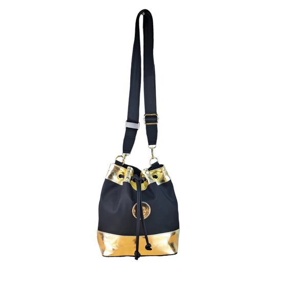 Nelli fekete / arany  oldal-és válltáska