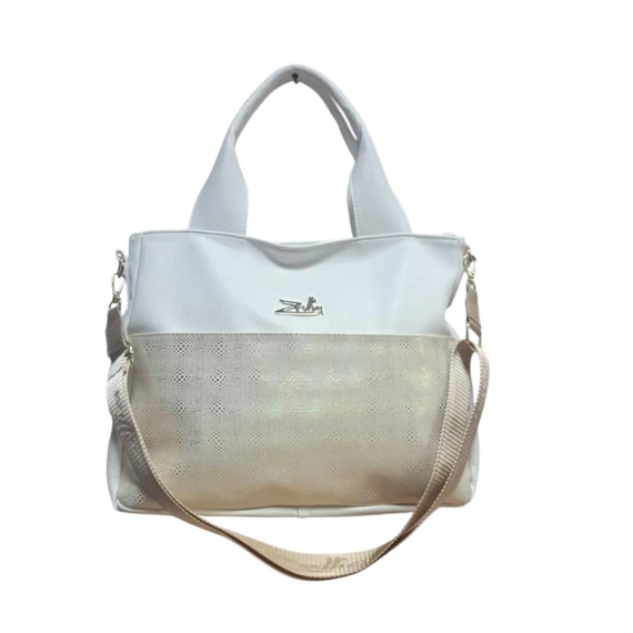 Zellia fehér/arany kézi-és válltáska