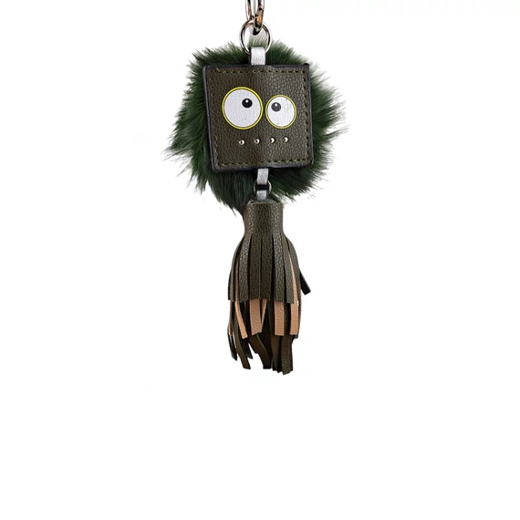 zöld Szőrmés Kulcstartó 